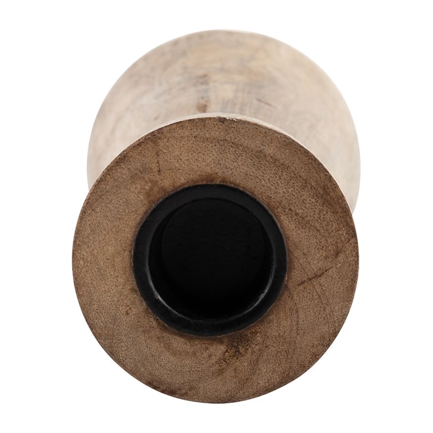 Sagebrook 10" Wood Candle Holder - Brown