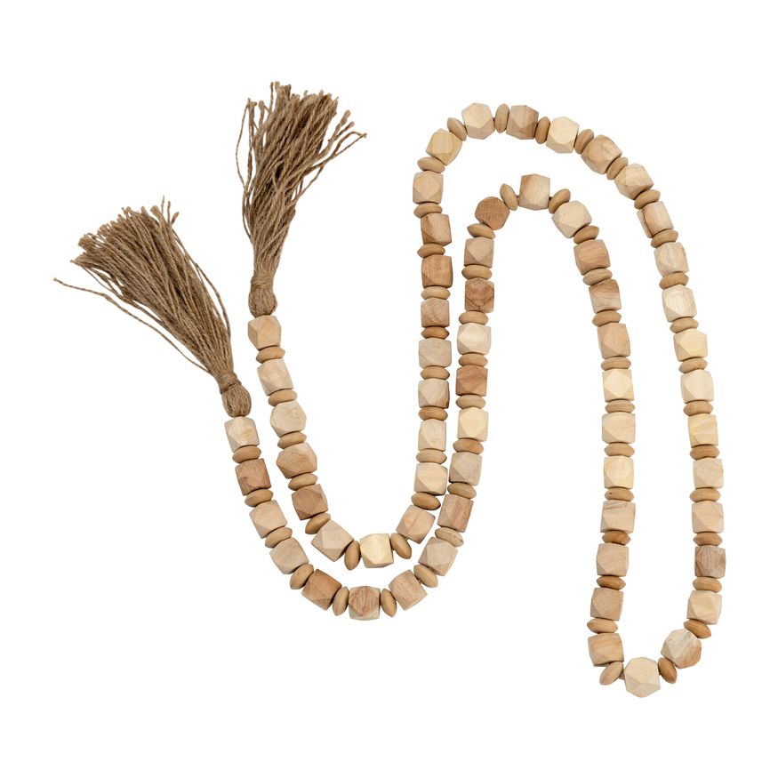 Sagebrook - 84" Wood Beaded Garland in Light Brown