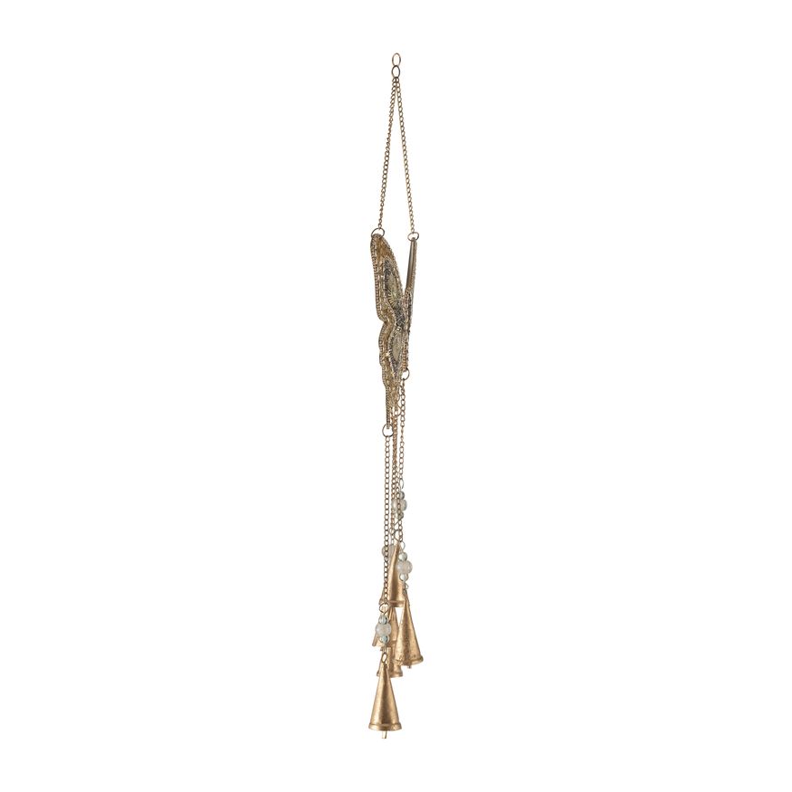 Sagebrook - 24" Metal Mosaic Butterfly Chime in Gold