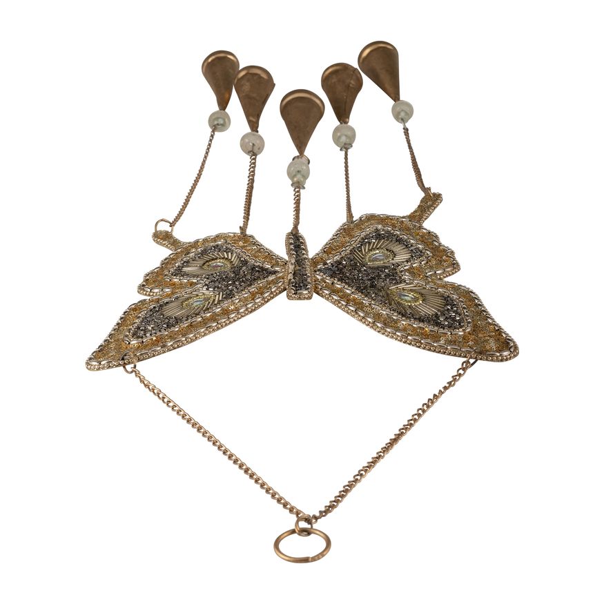 Sagebrook - 24" Metal Mosaic Butterfly Chime in Gold