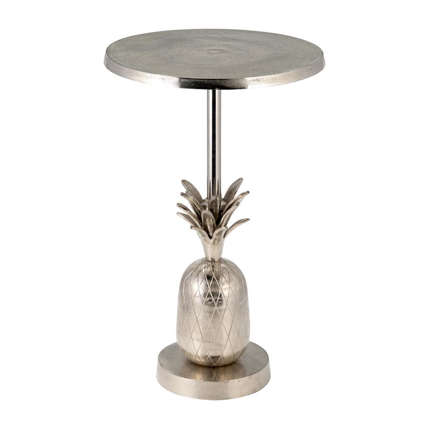 Sagebrook - 15"/24" Metal Silver Pineapple Side Table
