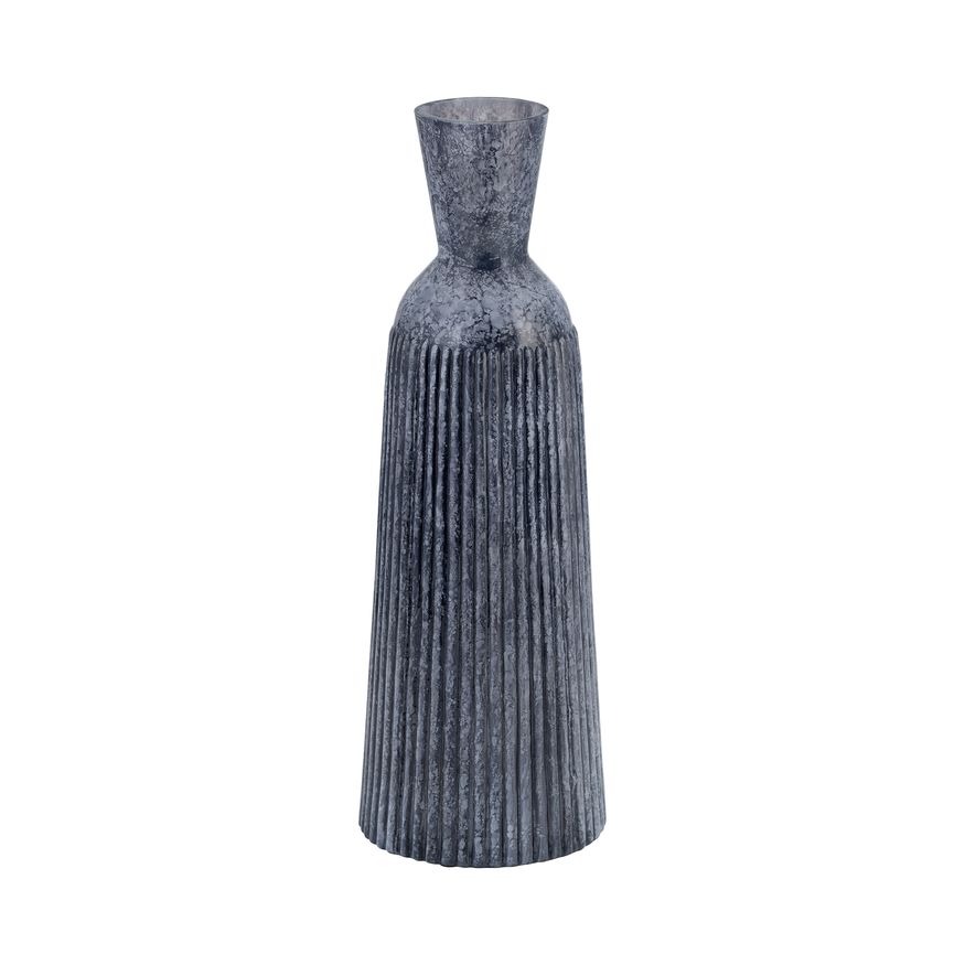 Sagebrook 16" Grooved Glass Vase - Blue