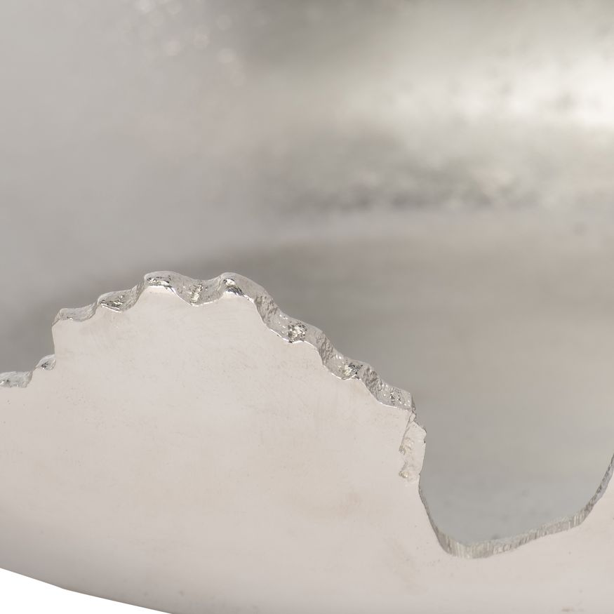Sagebrook 16" Metal Live Edge Bowl (Set Of 2) - Nickel