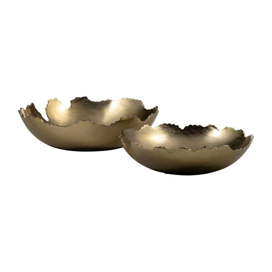 Sagebrook - 16" Metal Live Edge Bowl (Set Of 2)