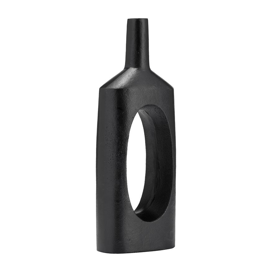 Sagebrook 16" Metal Tall Modern Open Cut Out Vase - Black