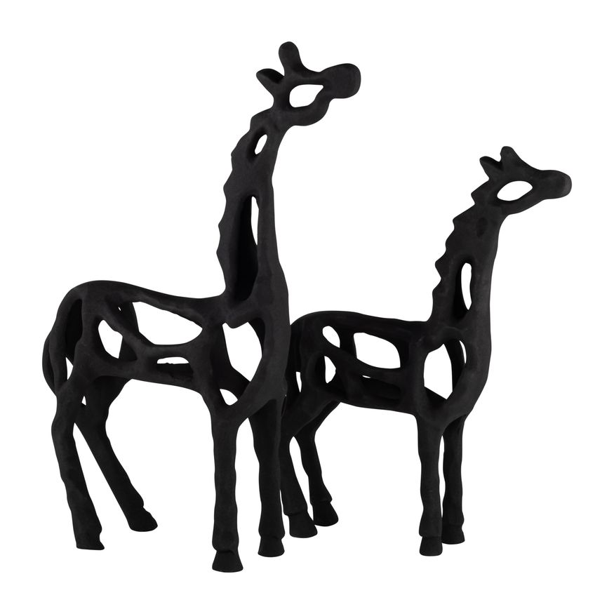 Sagebrook - 13" Metal Giraffe Illusion Sculpture in Black