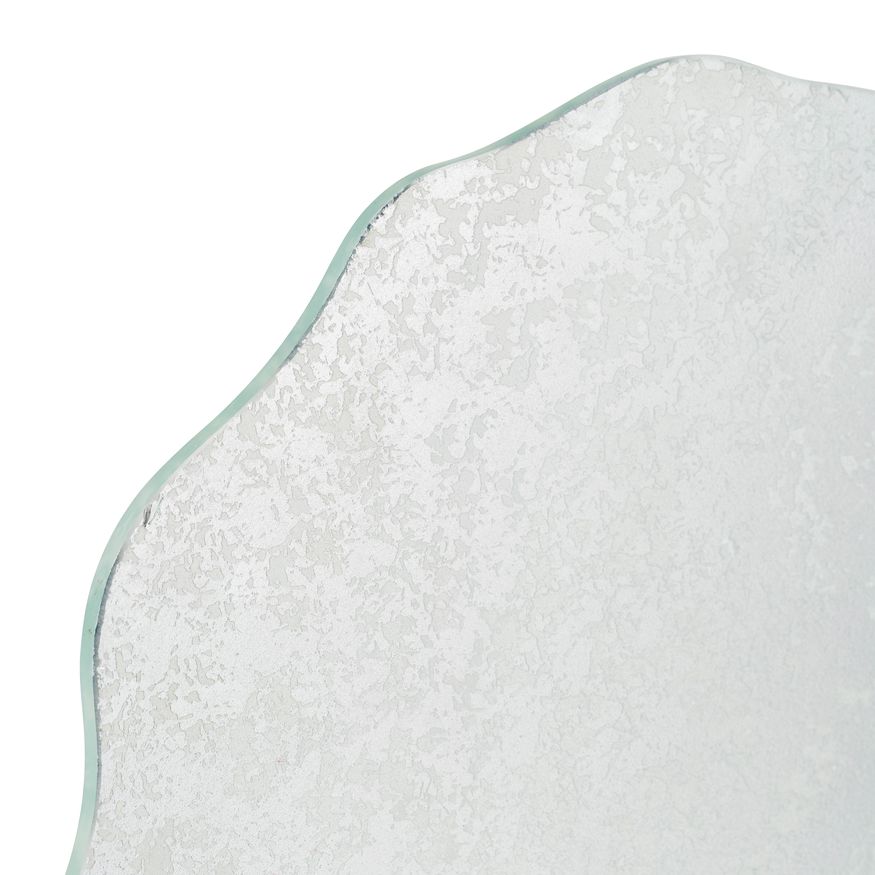 Sagebrook - 21" Metal Speckled Glass Disc On Marble Stand in White