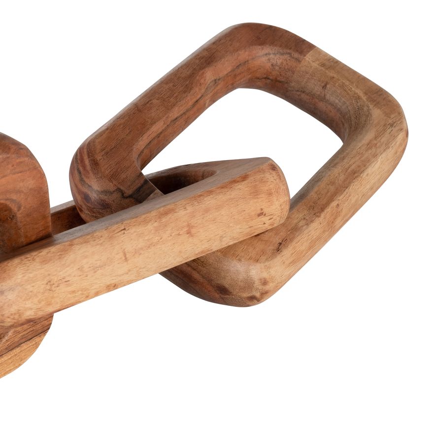 Sagebrook - 17" Wood Triple Link Chain in Brown