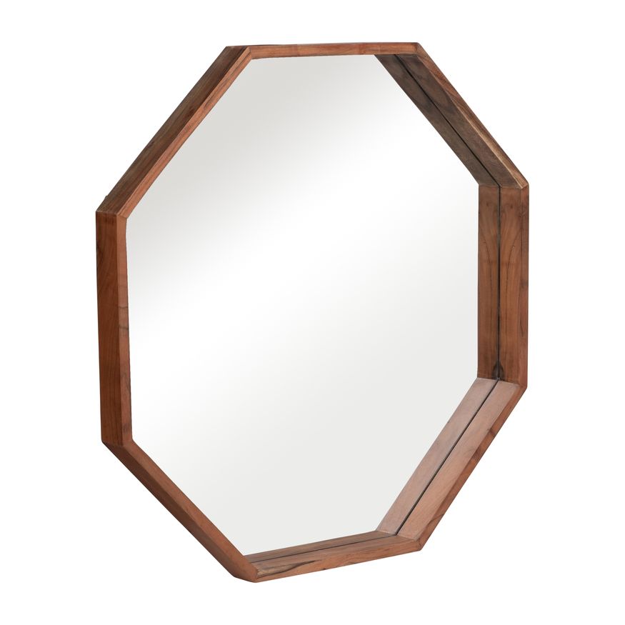 Sagebrook - Wood Octagon Shaped Mirror in Cherry