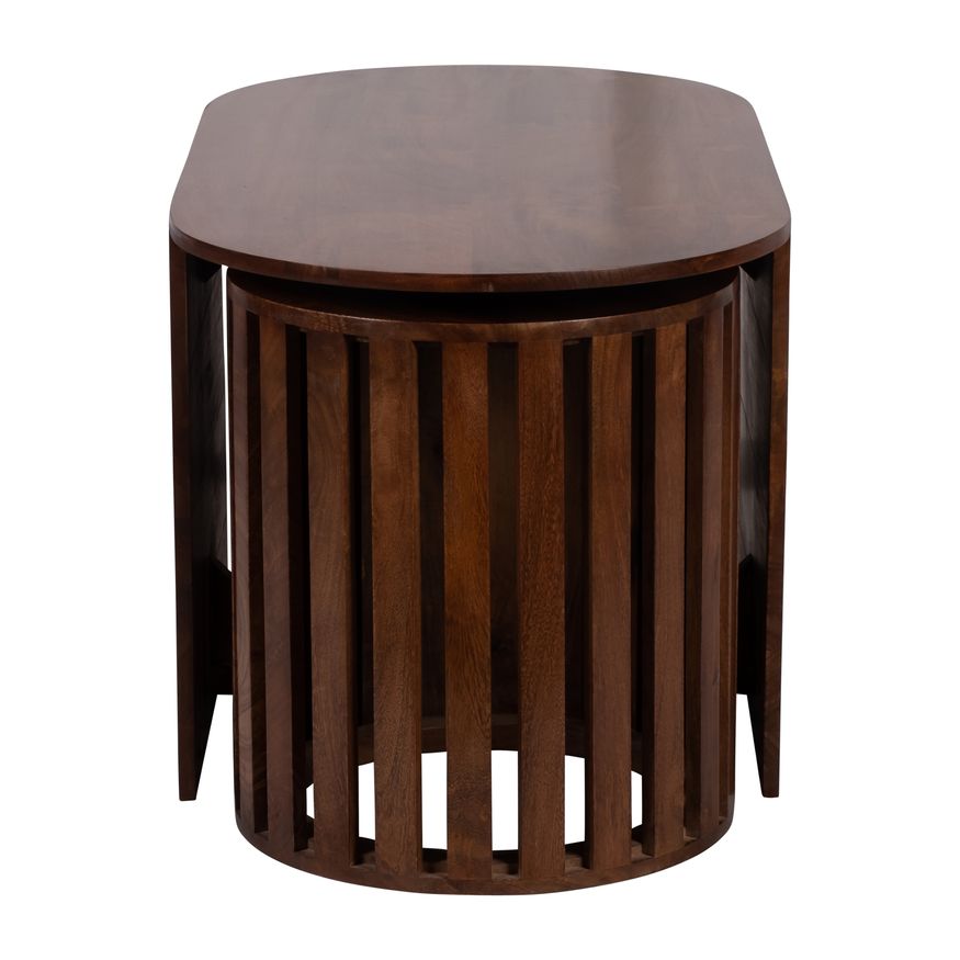Sagebrook - Wood Table & Stool Set in Brown