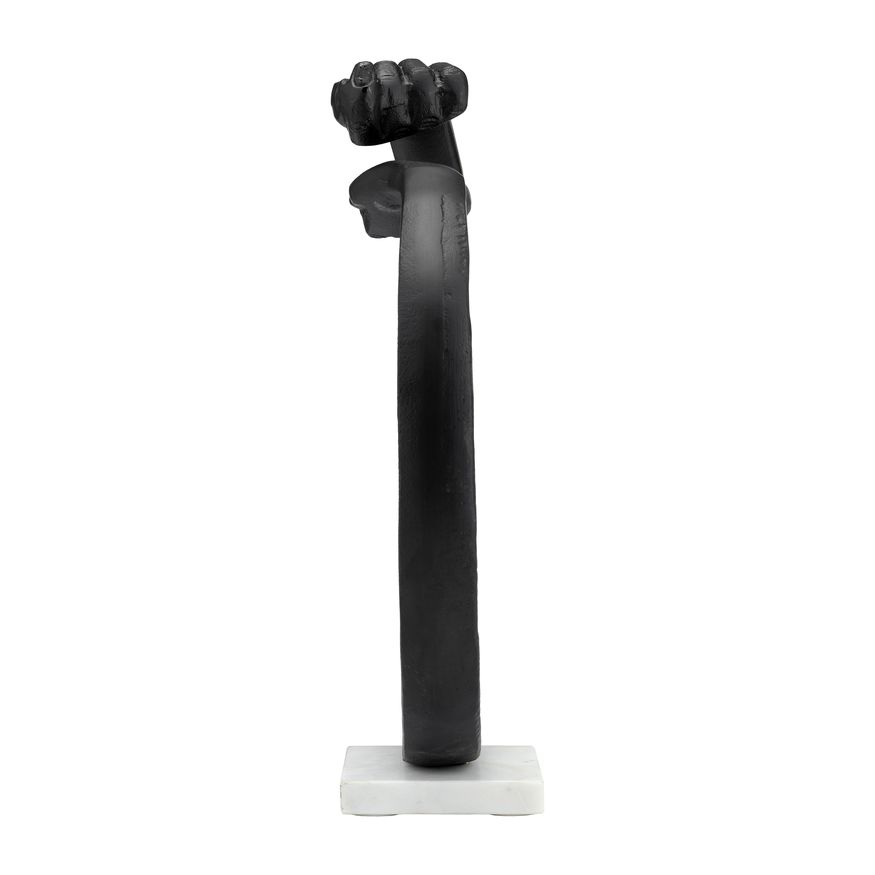 Sagebrook - 15" Metal Hand Ring On Base Sculpture in Black/White