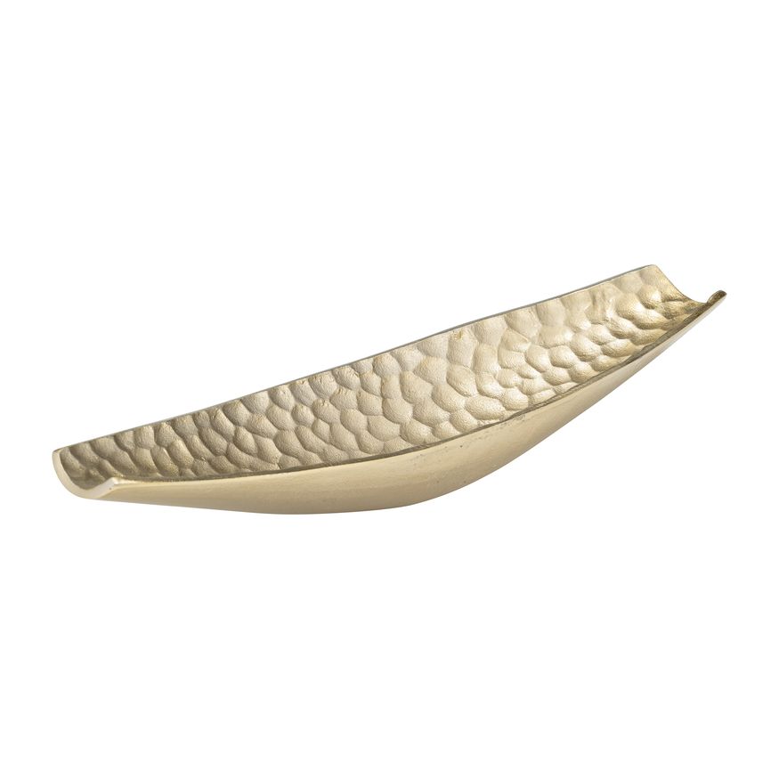Sagebrook - 18"/24" Metal Hammered Elongated Trays (Set Of 2) in Champagne