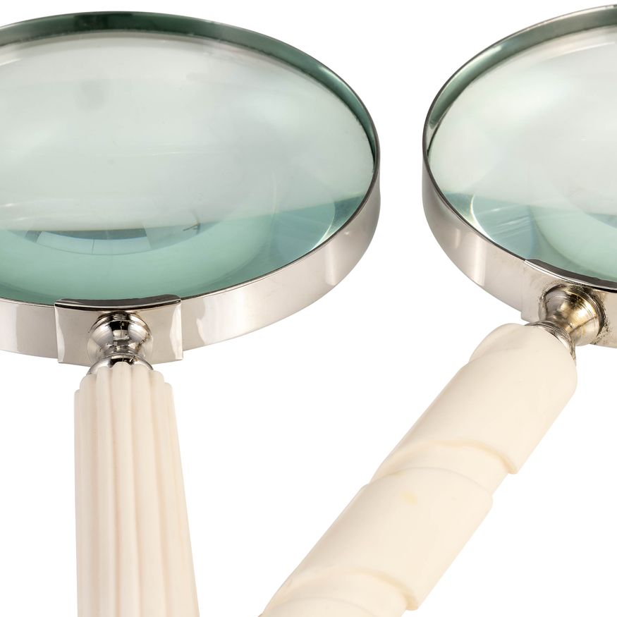 Sagebrook - 4" Metal/Resin Asrted Handle Magnifying Glass (Set Of 3)