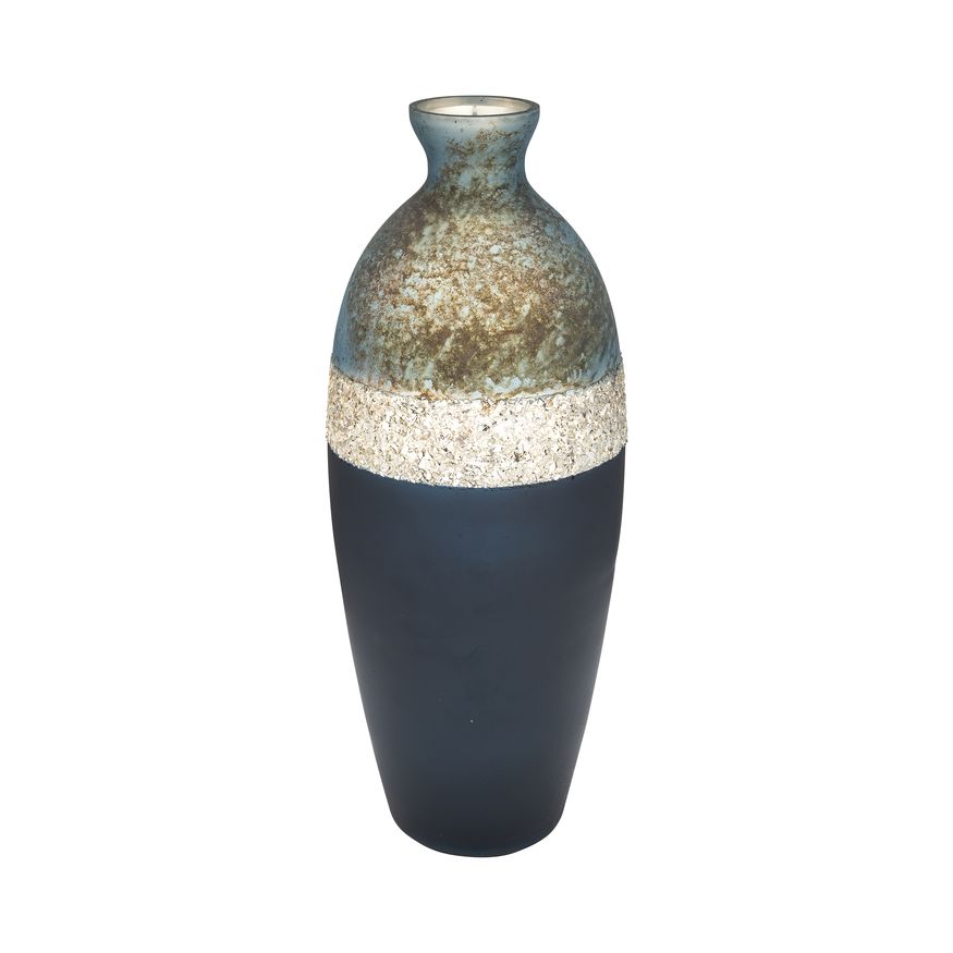 Sagebrook - 16" Glass Tri-colored Glittered Vase