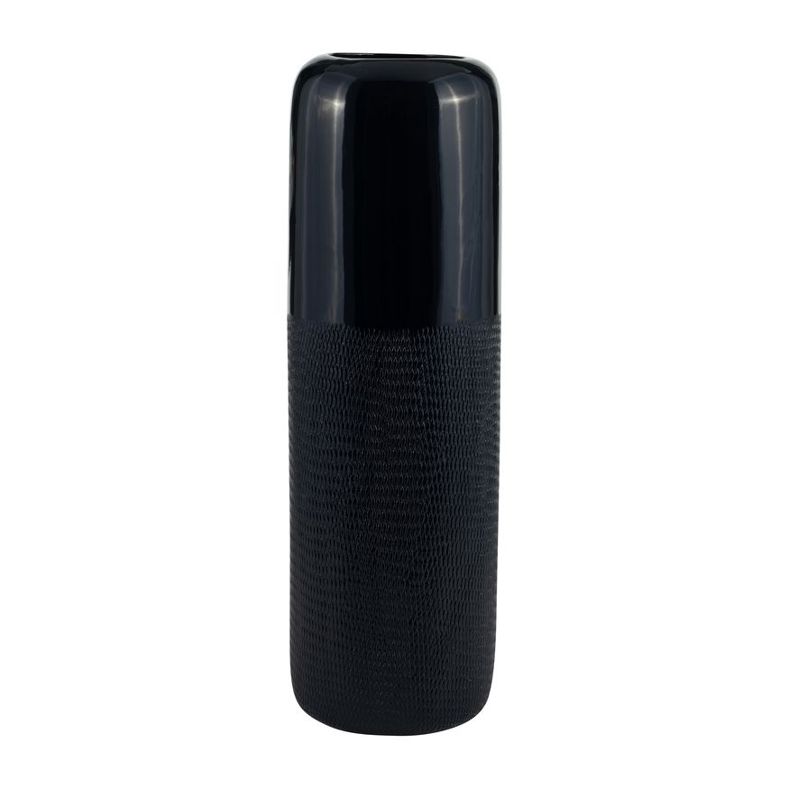 Sagebrook - 10" Ceramic Grooved Vase