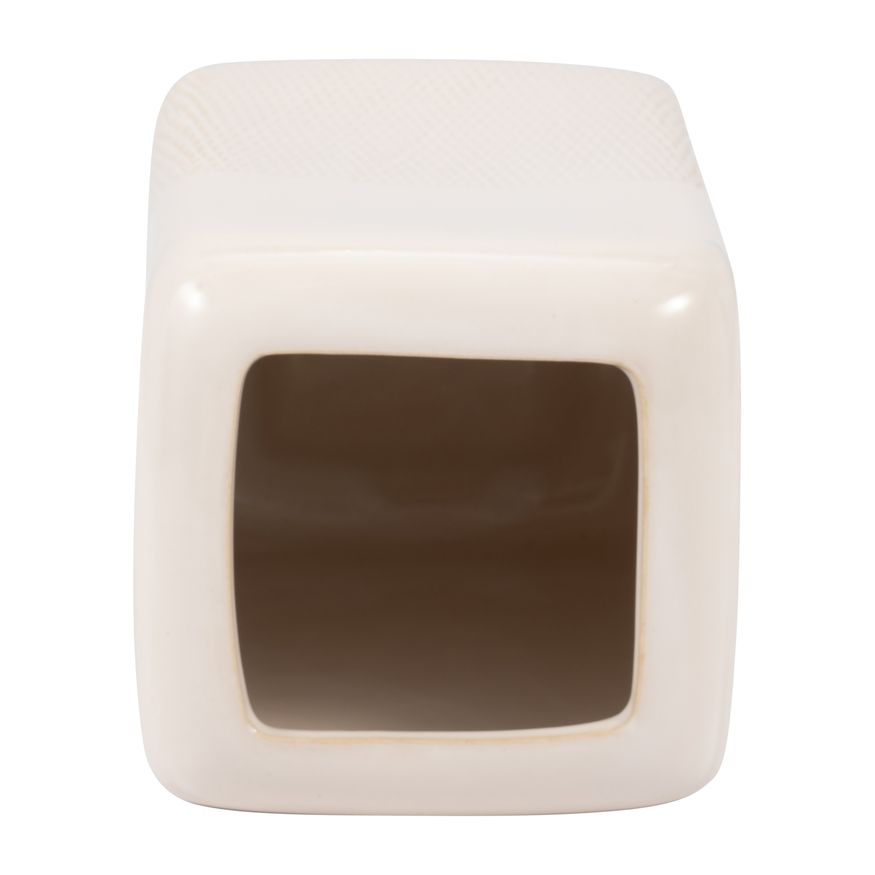 Sagebrook 10" Ceramic Squared Grooved Vase - Ivory