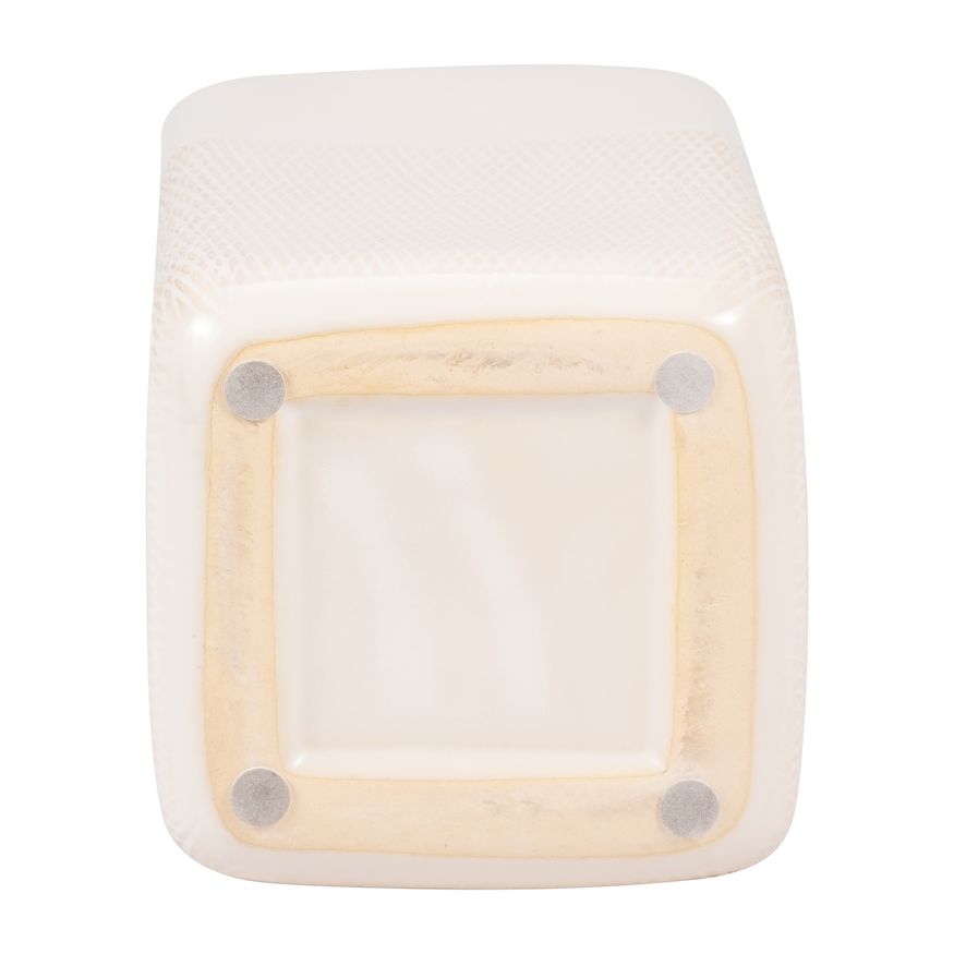 Sagebrook 10" Ceramic Squared Grooved Vase - Ivory