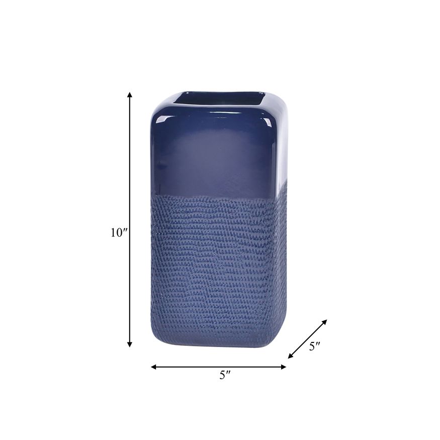 Sagebrook - 10" Ceramic Grooved Vase