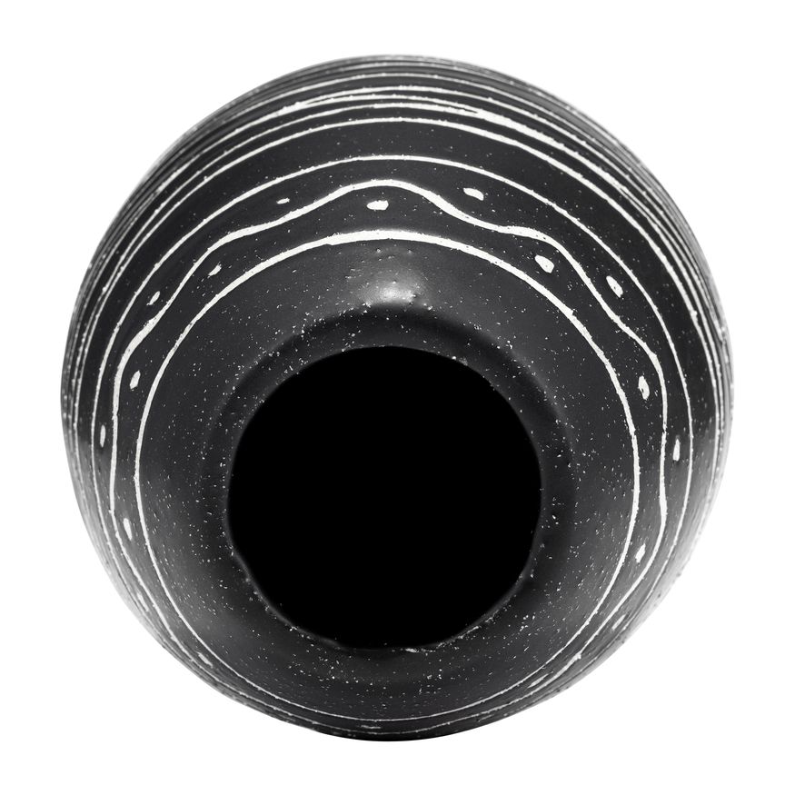 Sagebrook - 8" Ceramic Tribal Vase in Black/White