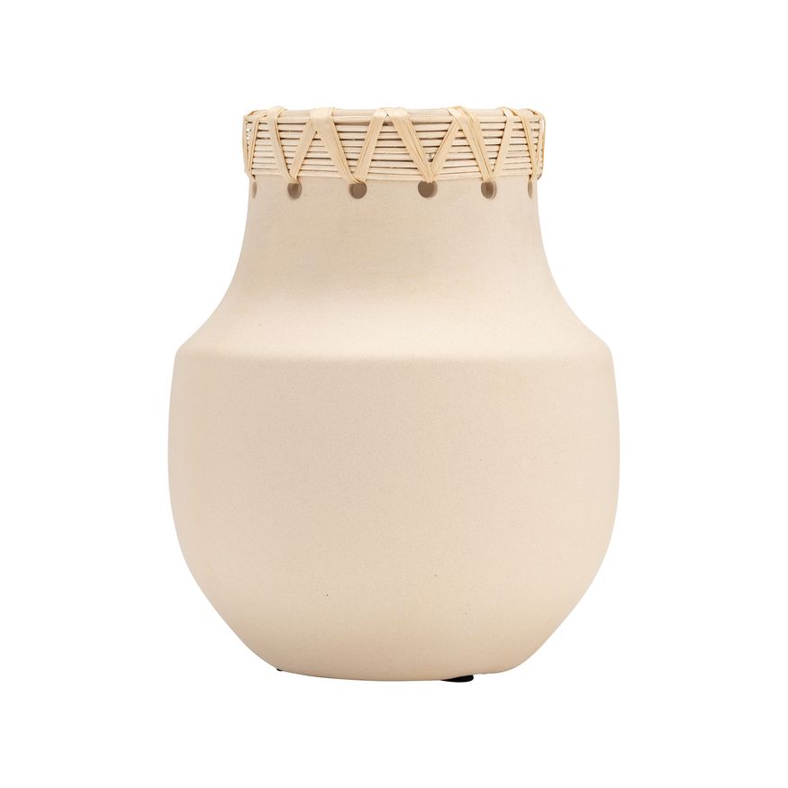 Sagebrook - 7" Ceramic Vase With Weaving