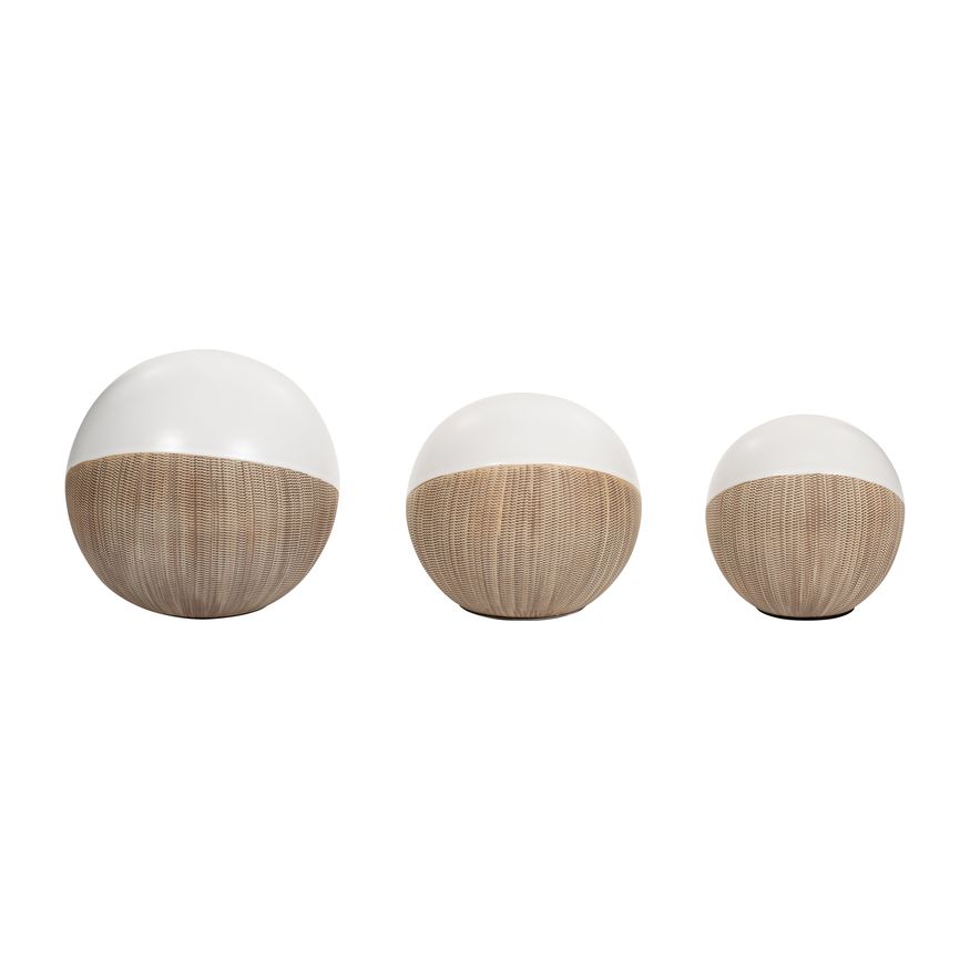 Sagebrook - 4"/5"/6" Ceramic 2-tone Orbs (Set Of 3)