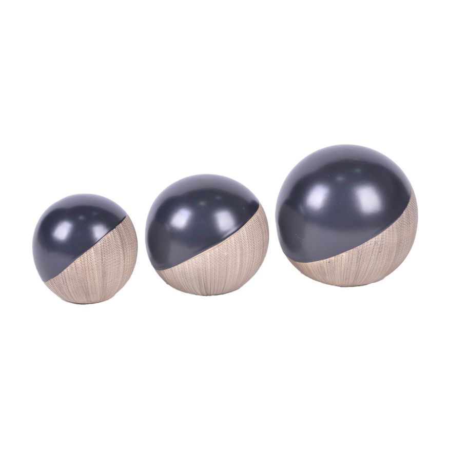 Sagebrook - 4"/5"/6" Ceramic 2-tone Orbs (Set Of 3)