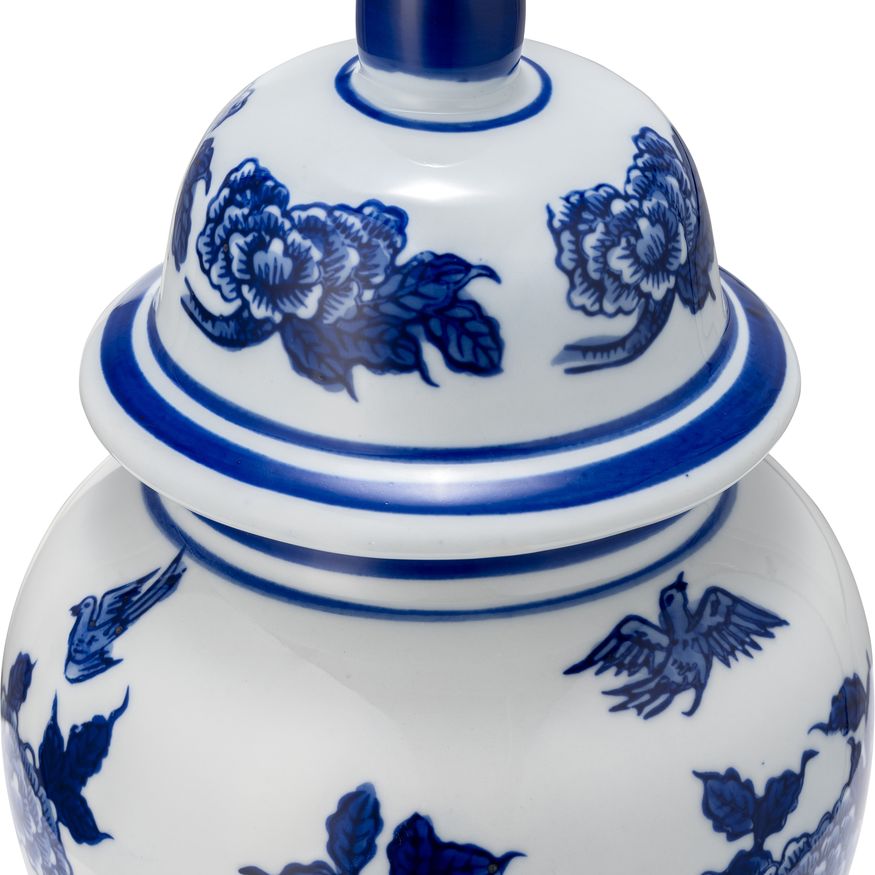 Sagebrook 10" Ceramic Temple Jar - Blue/White
