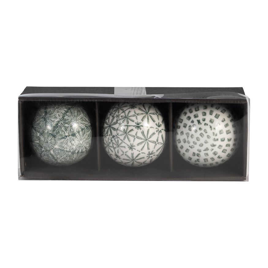 Sagebrook - 4"/5"/6" Ceramic 2-tone Orbs (Set Of 3)