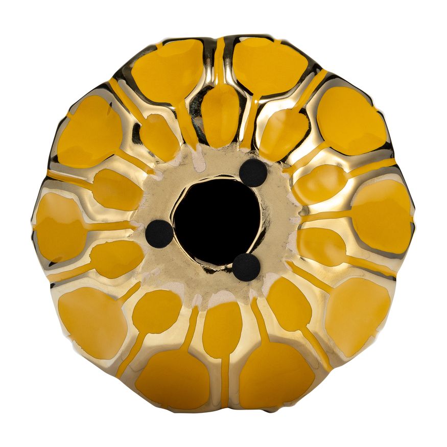 Sagebrook 4"/5"/6" Ceramic Orbs (Set Of 3) - Honey/Gold