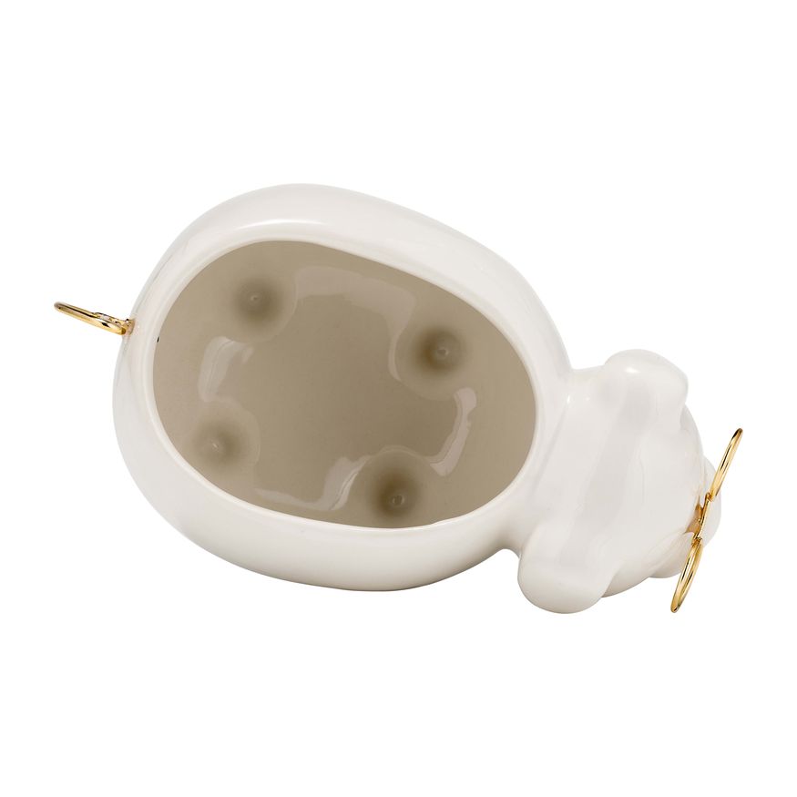 Sagebrook - 7" Ceramic Puppy With Gold Glasses in White