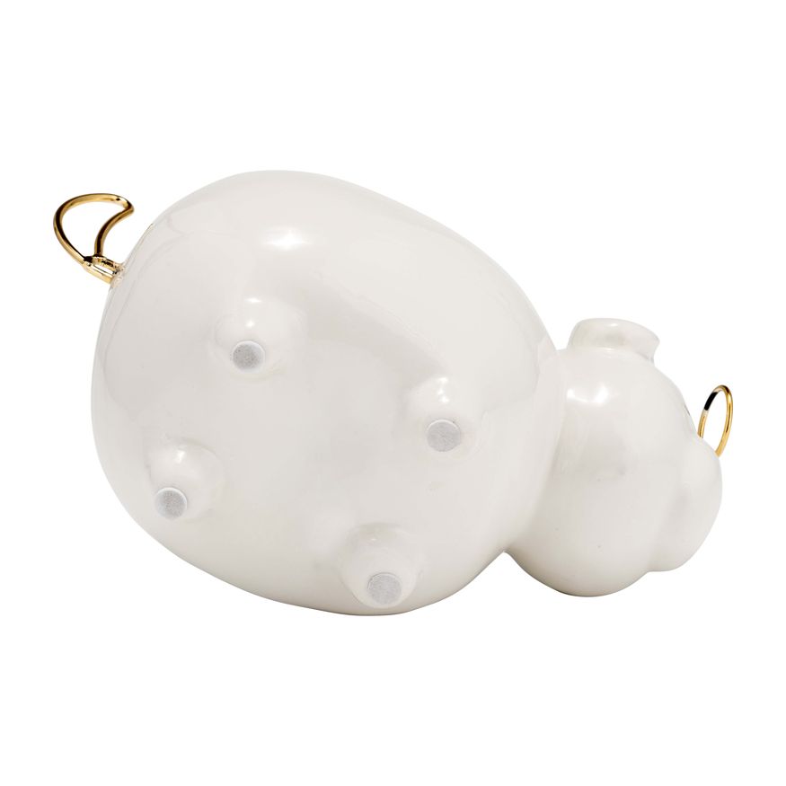 Sagebrook - 7" Ceramic Puppy With Gold Glasses in White
