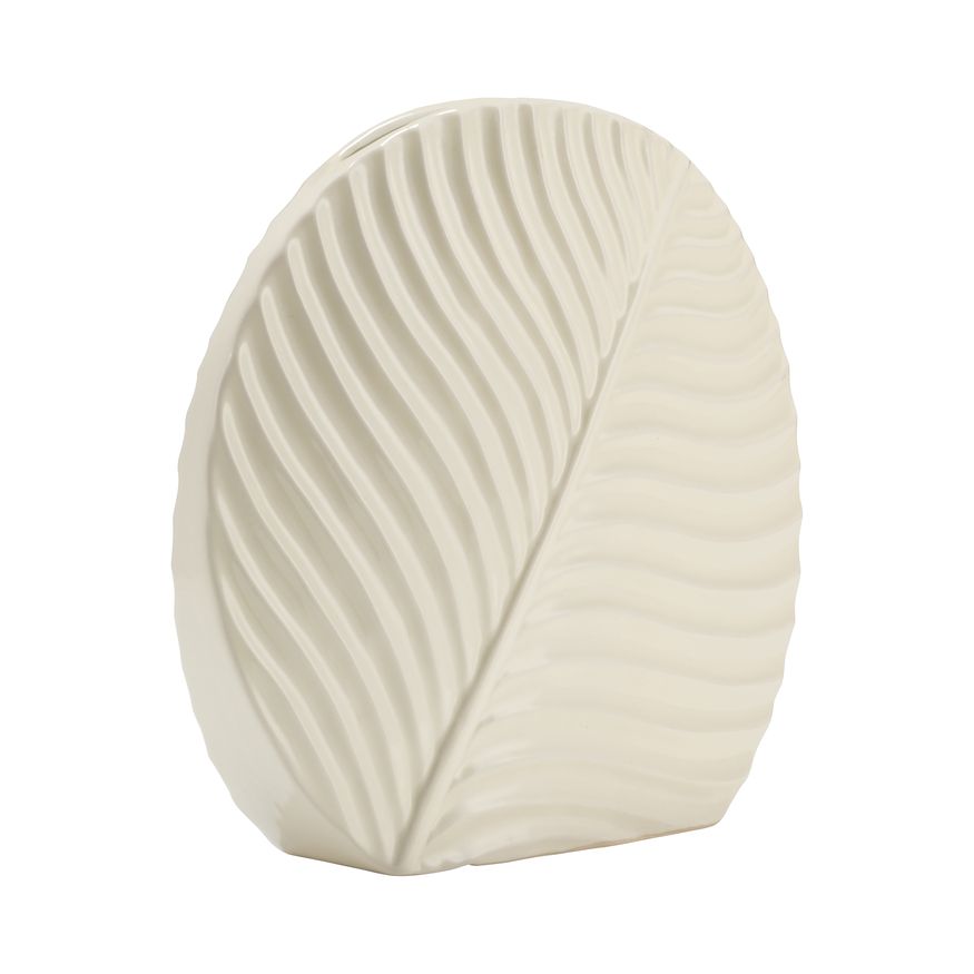 Sagebrook 11" Ceramic Round Botanical Vase - Cotton