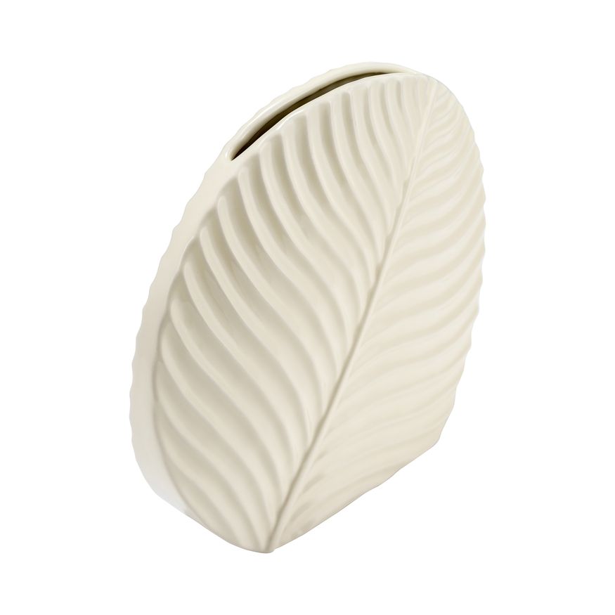 Sagebrook 11" Ceramic Round Botanical Vase - Cotton