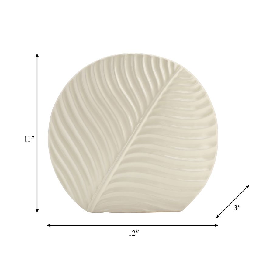 Sagebrook 11" Ceramic Round Botanical Vase - Cotton