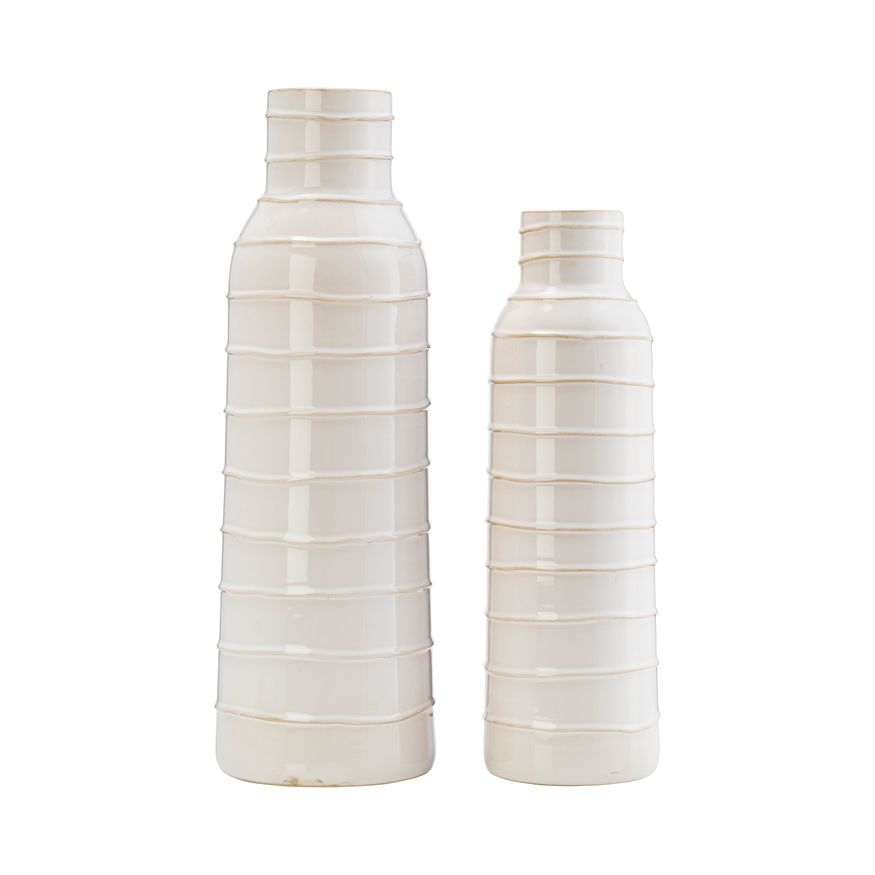 Sagebrook 17" Ceramic Tribal Vase - Ivory