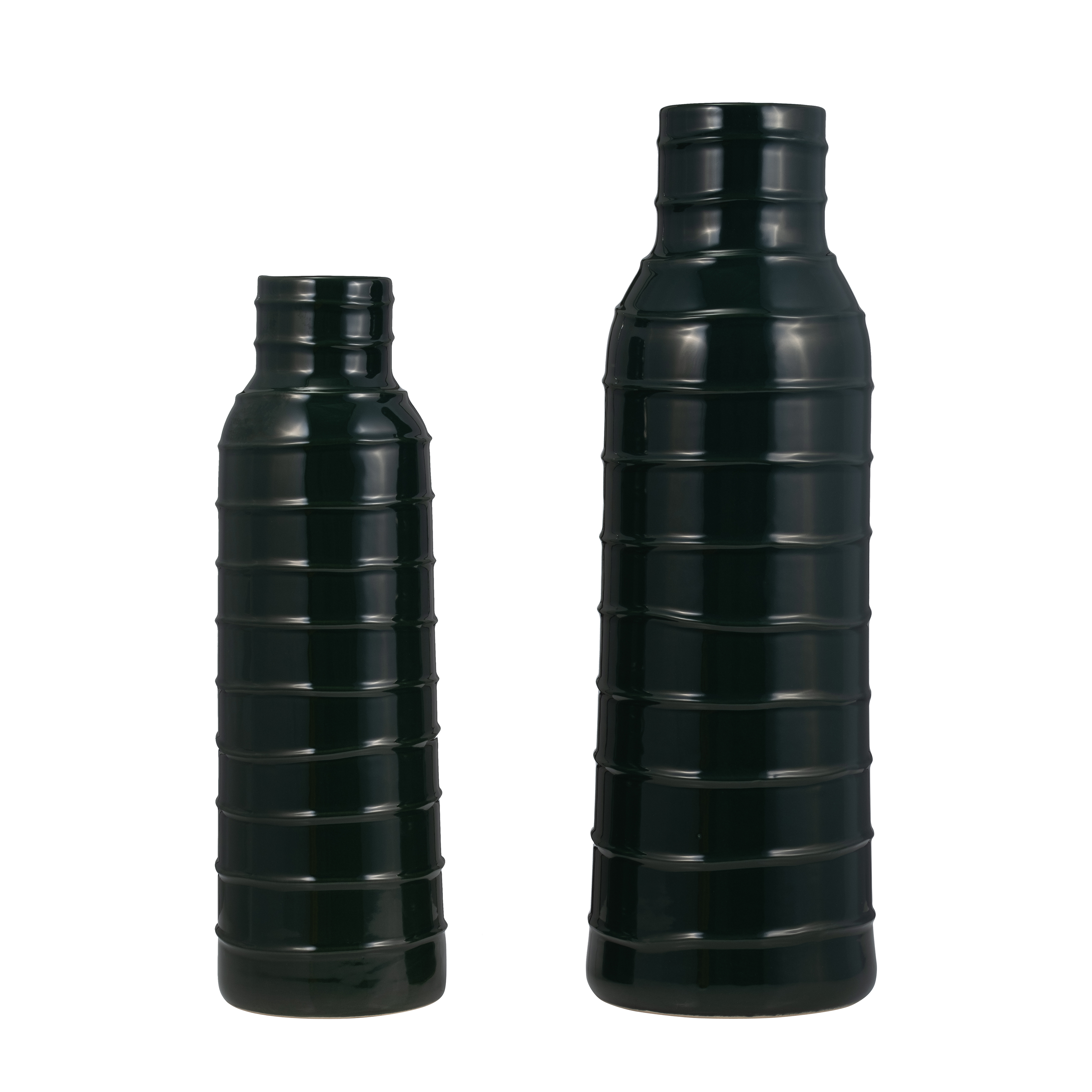 Sagebrook 17" Ceramic Tribal Vase - Forest Green