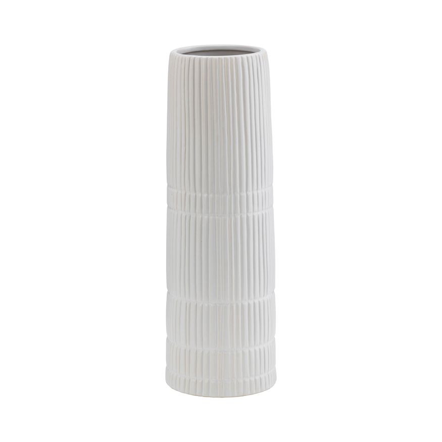 Sagebrook 15" Ceramic Lined Cylinder Vase - White