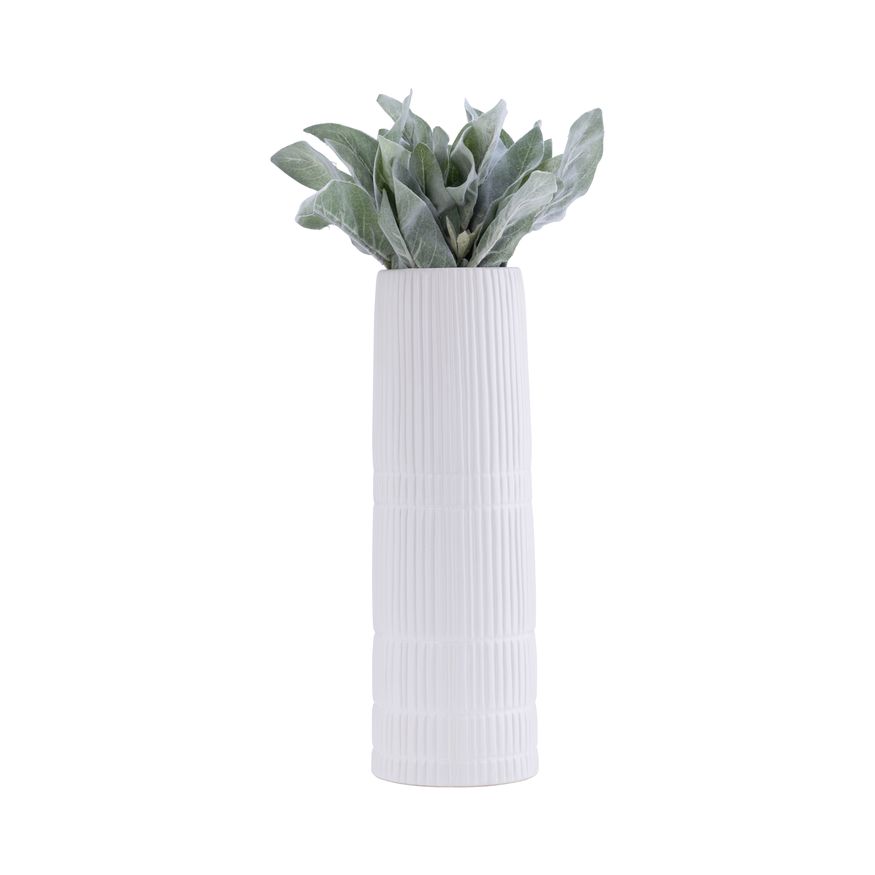 Sagebrook 15" Ceramic Lined Cylinder Vase - White