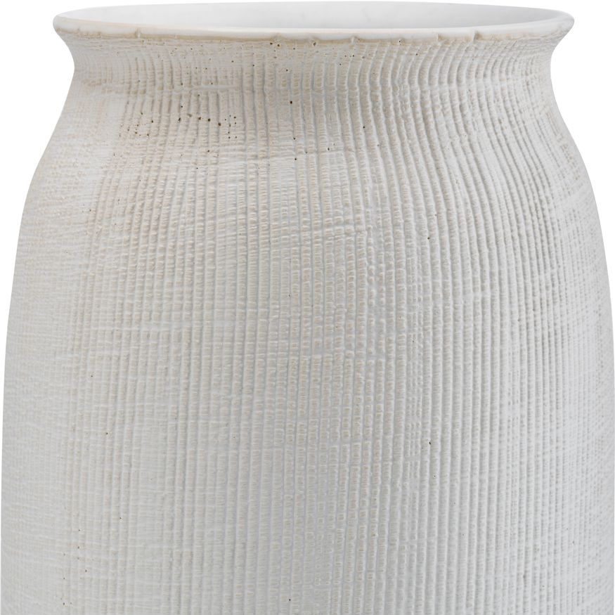 Sagebrook 16" Ceramic Ridged Vase - White