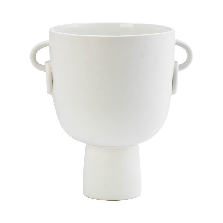 Sagebrook 10" Ceramic Vase With Handles - White