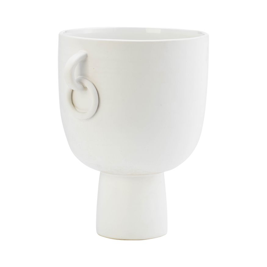Sagebrook 10" Ceramic Vase With Handles - White