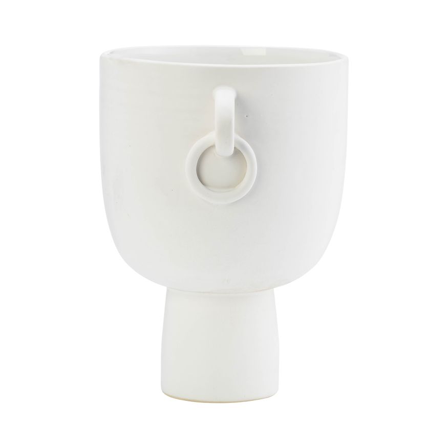 Sagebrook 10" Ceramic Vase With Handles - White