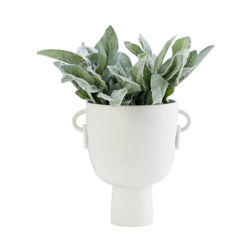 Sagebrook 10" Ceramic Vase With Handles - White