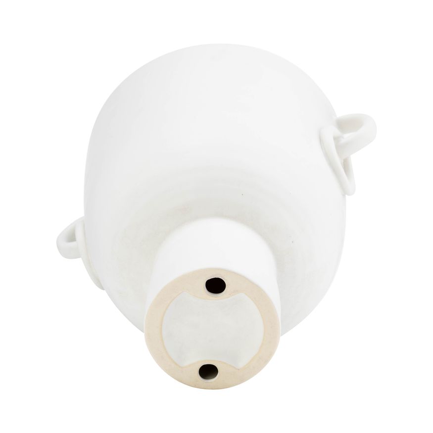 Sagebrook 10" Ceramic Vase With Handles - White