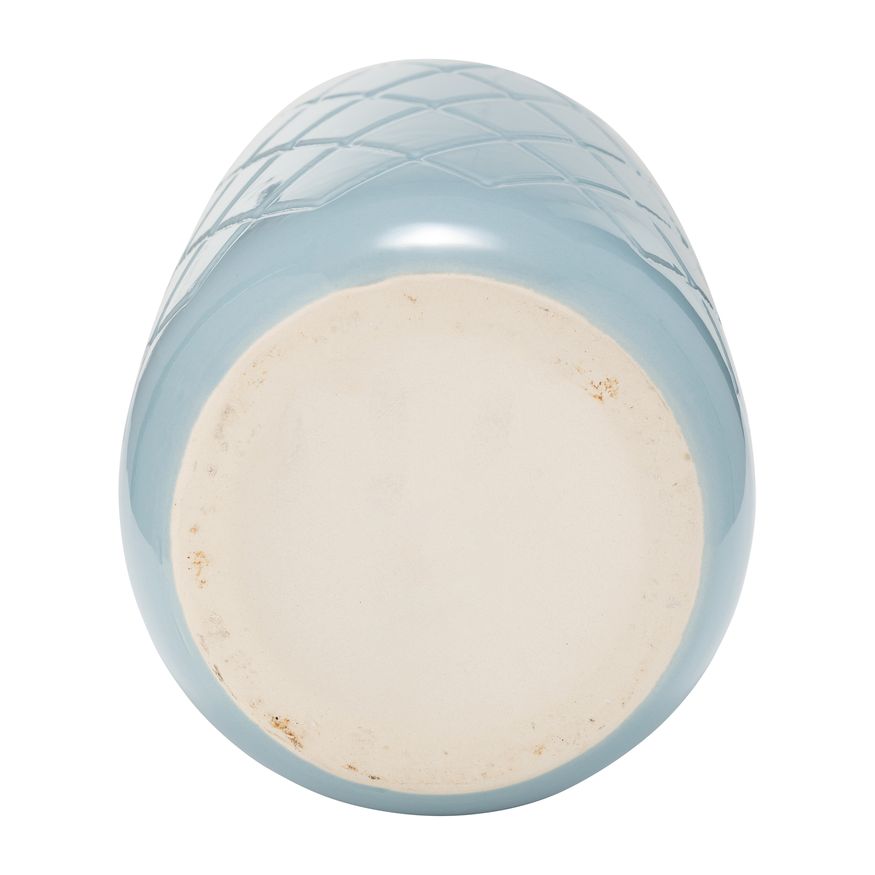 Sagebrook 16" Ceramic Plaid Textured Vase - Cameo Blue