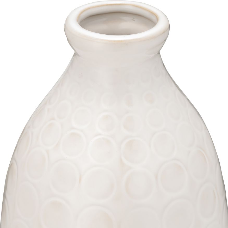 Sagebrook 16" Ceramic Circles Vase - Beige