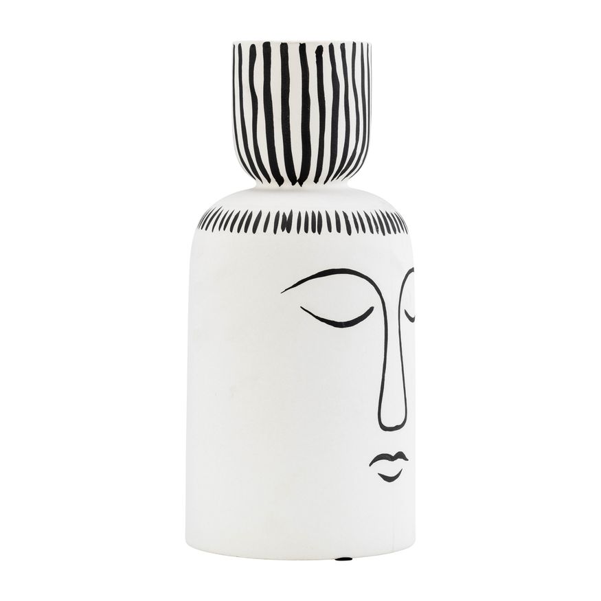 Sagebrook - 11" Ceramic Sleeping Man Flower Vase in White/Black