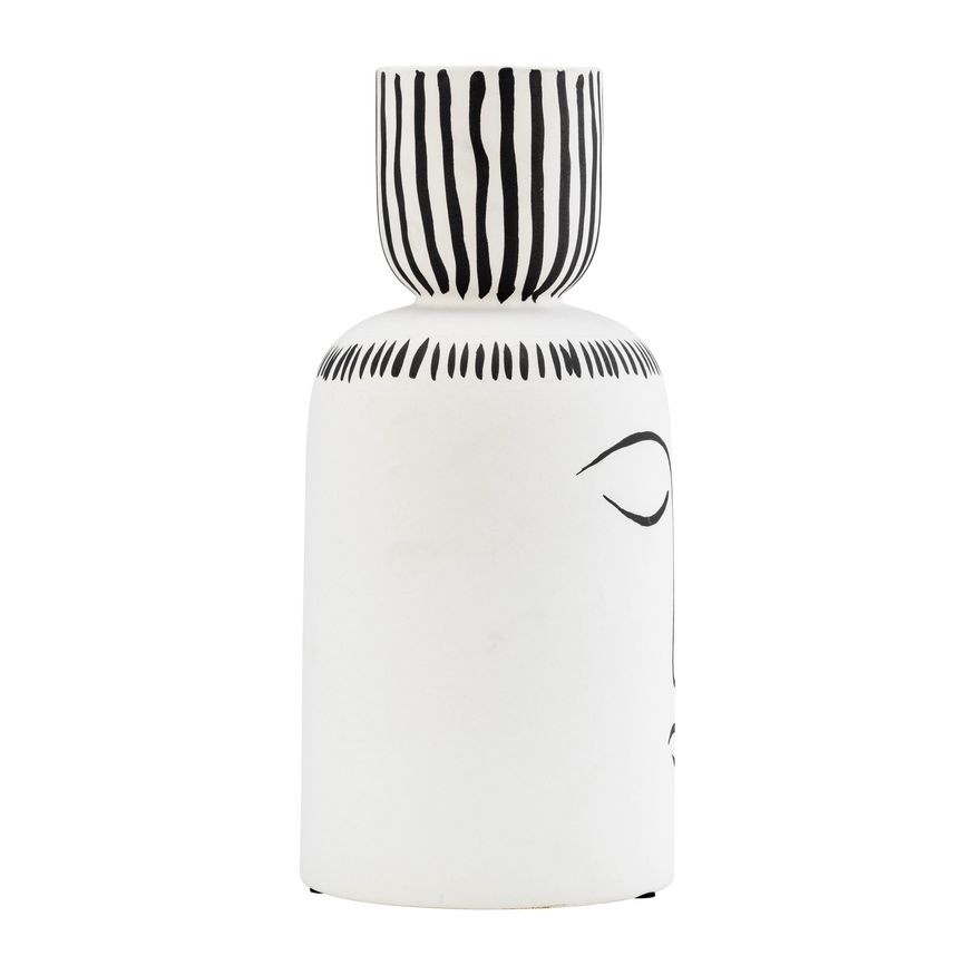 Sagebrook - 11" Ceramic Sleeping Man Flower Vase in White/Black
