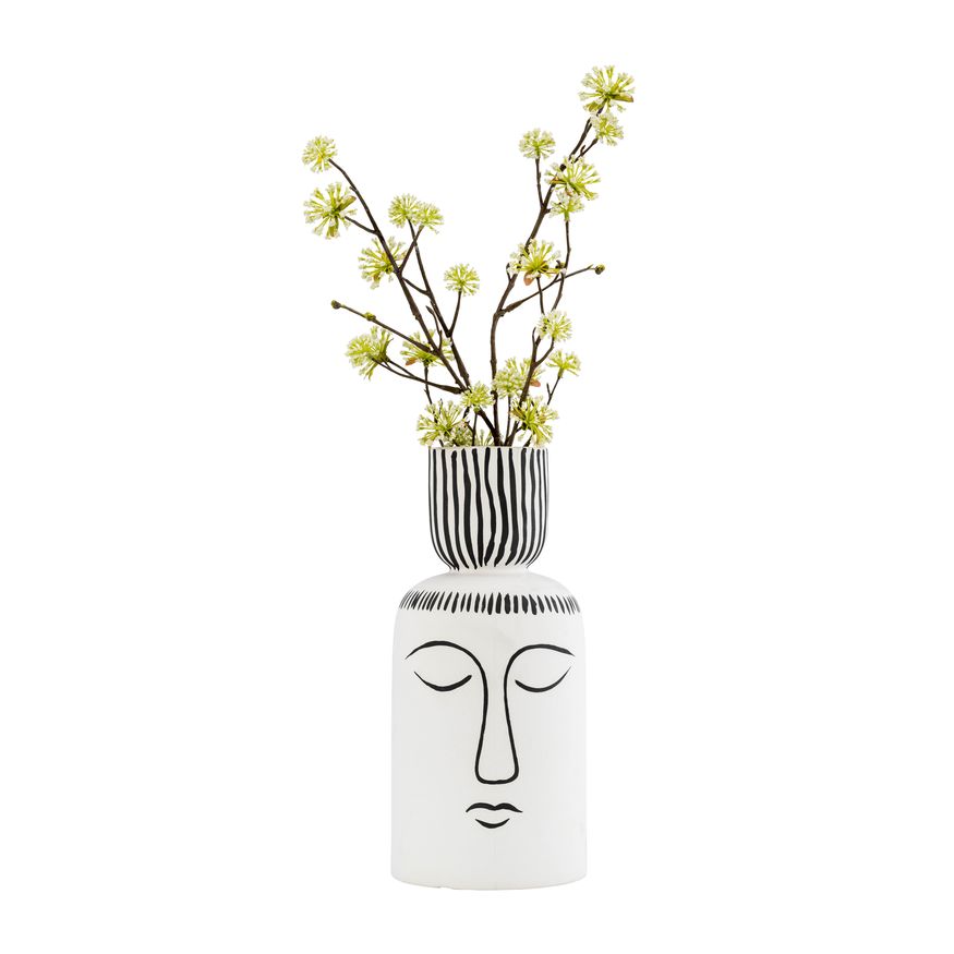 Sagebrook - 11" Ceramic Sleeping Man Flower Vase in White/Black