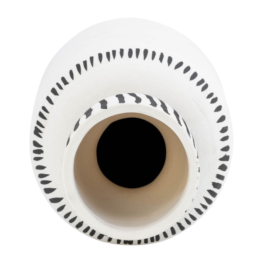 Sagebrook - 11" Ceramic Sleeping Man Flower Vase in White/Black